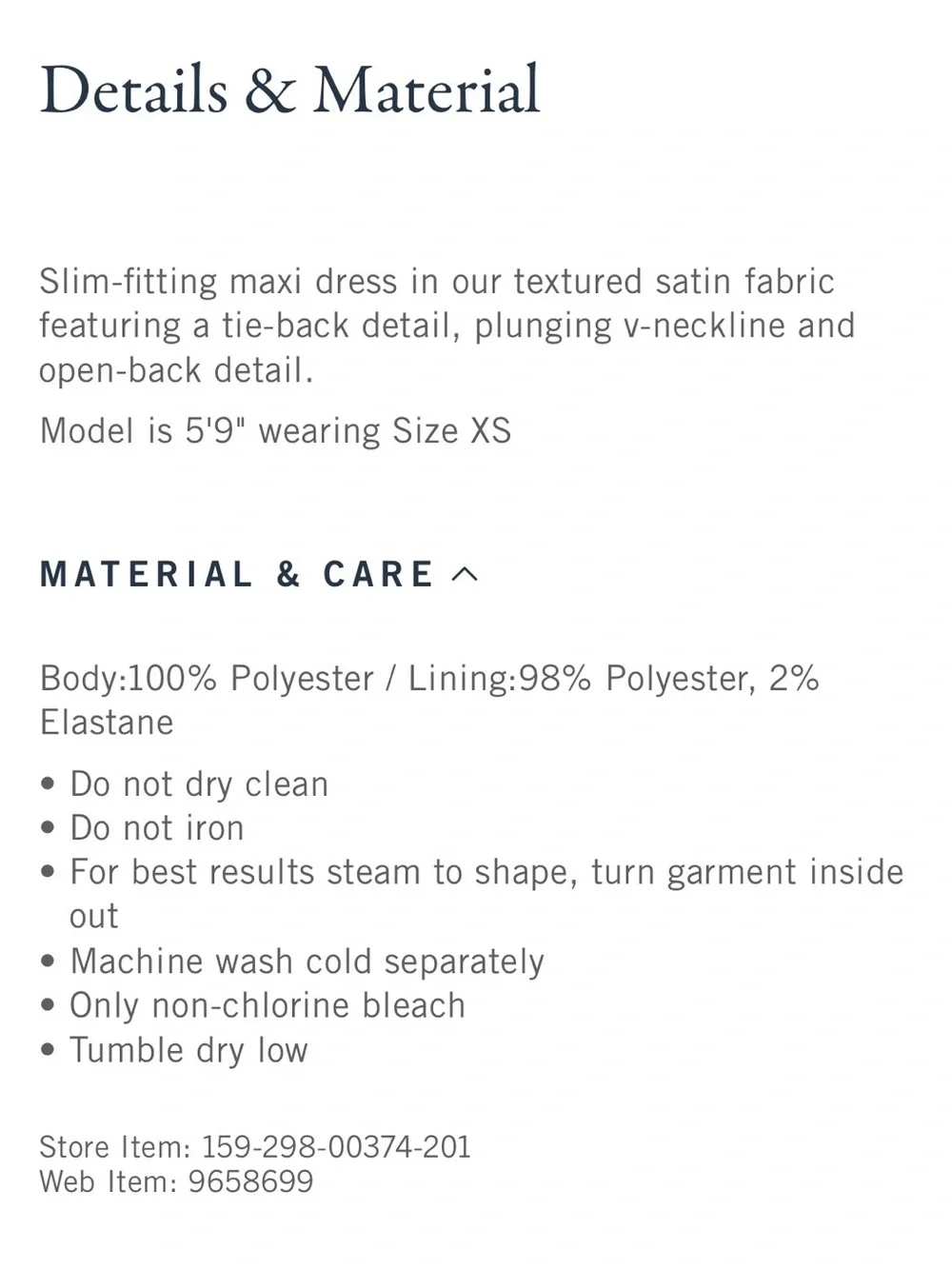 Abercrombie & Fitch Navy Slip Tie-Back Maxi Dress